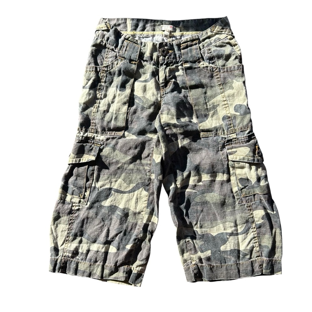 Vintage Linen Joie Camouflage cargo Culottes